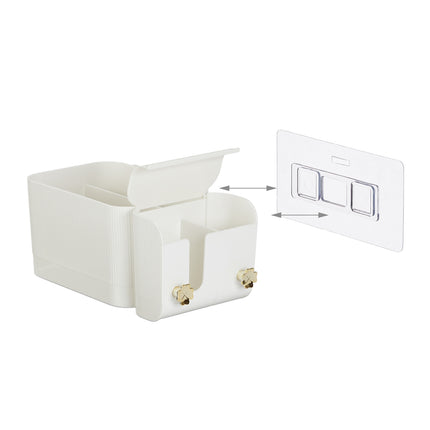 Organizator de produse cosmetice de baie cu adeziv alb, 4 compartimente