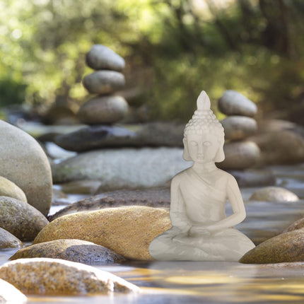 Figura Buddha alb 17 cm