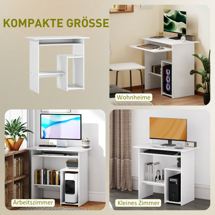 Birou alb pentru computer, PAL, 80 x 45 x 75 cm