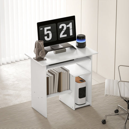 Birou alb pentru computer, PAL, 80 x 45 x 75 cm