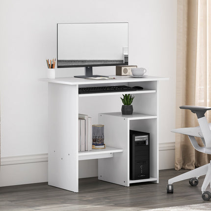 Birou alb pentru computer, PAL, 80 x 45 x 75 cm