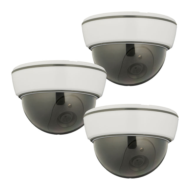 Camere de securitate false albe, set de 3, pentru interior/exterior