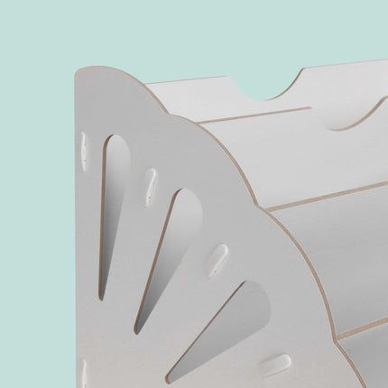 Organizator de birou din MDF alb cu 5 sloturi unghiulare