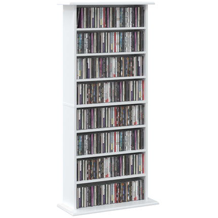 Dulap media alb, 8 rafturi, reglabil, capacitate 360 ​​CD-uri