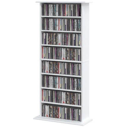 Dulap media alb, 8 rafturi, reglabil, capacitate 360 ​​CD-uri