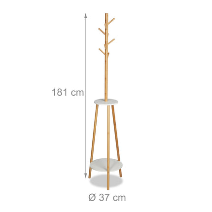 Raft pentru haine alb/natural