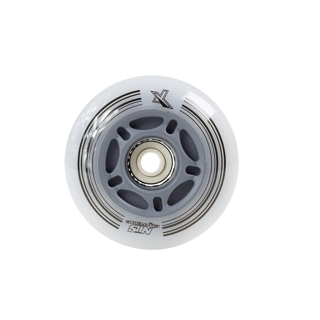 White PU Skate Wheels, 72x24mm, 82A, Set of 4