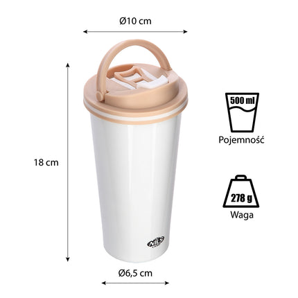 Cupa termica alba, 18 oz, izolata