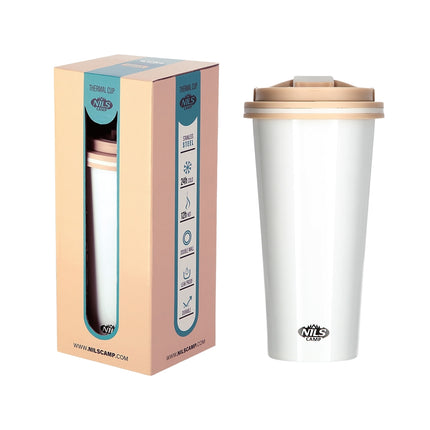 Cupa termica alba, 18 oz, izolata