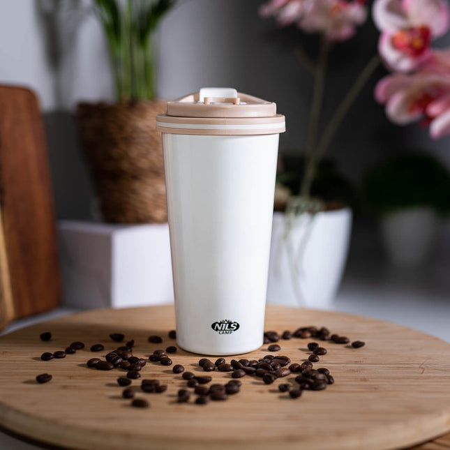 Cupa termica alba, 18 oz, izolata