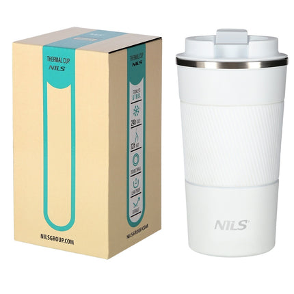 Cupă termică albă – izolată, capacitate de 9 oz