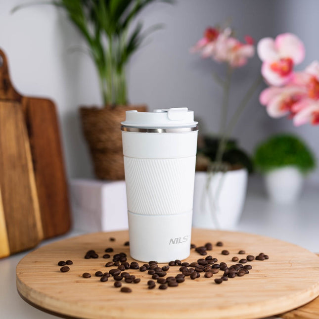 Cupă termică albă – izolată, capacitate de 9 oz