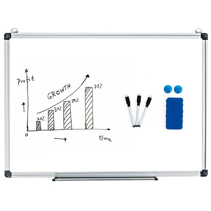 Tablă magnetică tablă de scris tablă de perete tablă memo cu cadru din aluminiu 90 x 60 cm