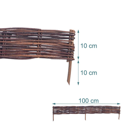 Bordură de grădină din răchită cu salcie – Set de bordură flexibilă