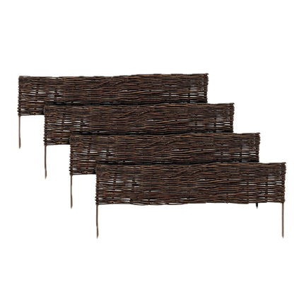 Bordură de grădină din răchită Willow – Bordură flexibilă din răchită, cu cuie
