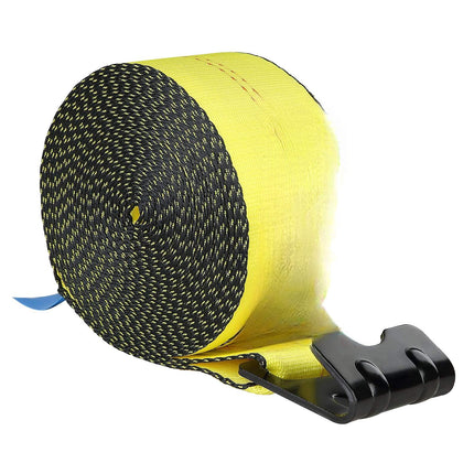Winch Straps 4 in x 30 ft, Flat Hook, 4 Pack