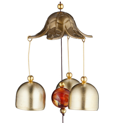 Set de 2 clopote de vânt, metal cu figurină elefant