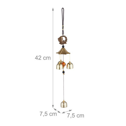 Set de 2 clopoței de vânt cu design de pește Koi