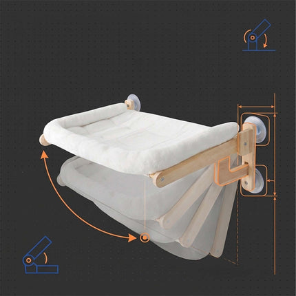 Window Cat Hammock with Suction Cups and Wall Mount, Cream, Max. 18 kg
