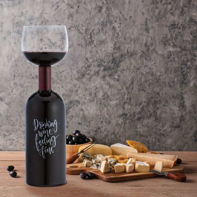 Sticla de vin - Conține 750 ml, cadou distractiv pentru iubitorii de vin