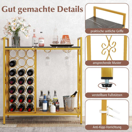 Raft pentru vin pentru 21 de sticle cu suport de sticla si blat