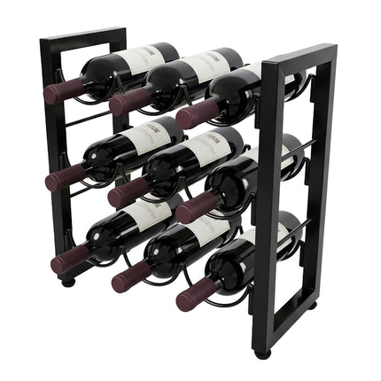 Suport de vin pentru 9 sticle – Metal, Design subțire