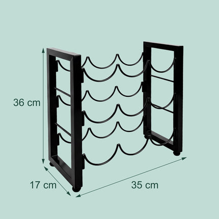 Suport de vin pentru 9 sticle – Metal, Design subțire