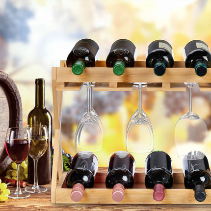Raft pentru vin cu suport de sticla pentru 8 sticle