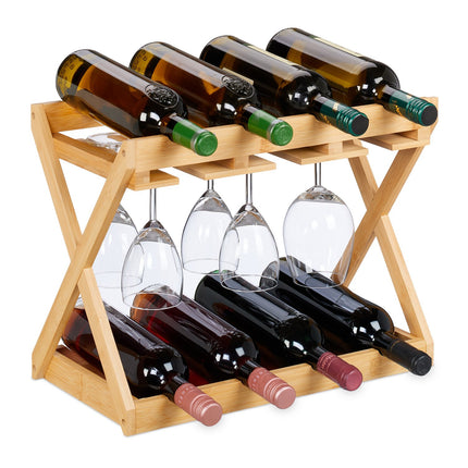 Raft pentru vin cu suport de sticla pentru 8 sticle