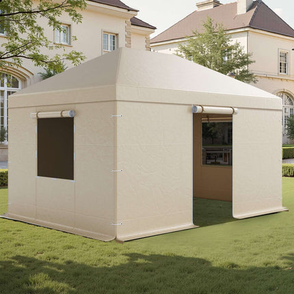 Winter Gazebo Cover 10x14 Ft Hardtop, PE With Windows