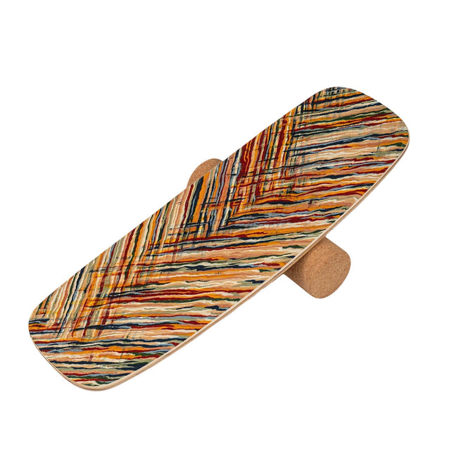 Placă de echilibru din lemn cu rolă de plută, 79x28 cm