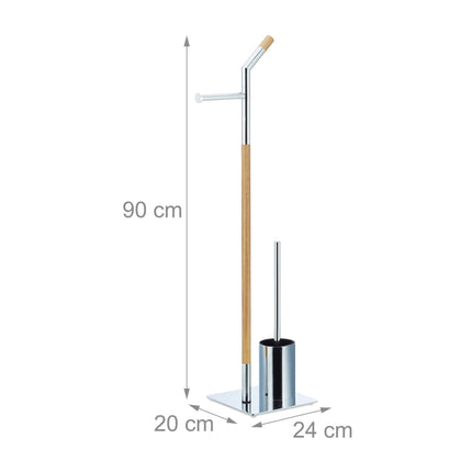Set de accesorii WC din lemn și crom