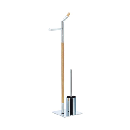 Set de accesorii WC din lemn și crom