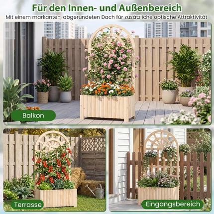 Jardinieră din lemn cu spalier pentru plante cățărătoare