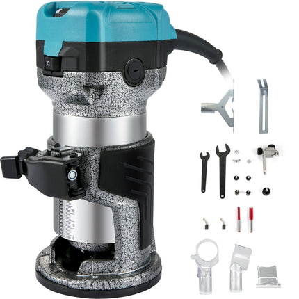 Wood Router 710W, Fixed Base, Variable Speed, 3 Collets