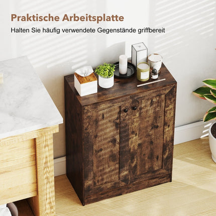 Bufet din lemn cu rafturi reglabile, maro rustic
