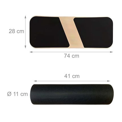 Wooden Balance Board with Roller for Balance Training, Birch Plywood