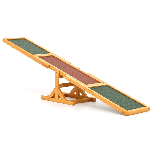 Balansoar de agilitate pentru câini din lemn, antiderapant, capacitate 60 kg