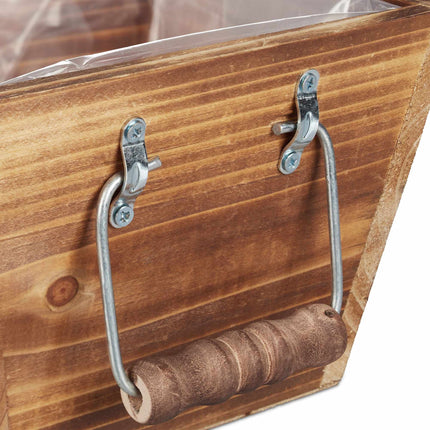 Wooden Flowerpot with 3 Sections