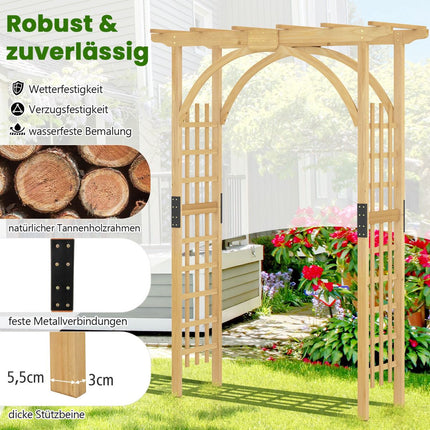 Arc de grădină din lemn pentru plante cățărătoare, înălțime 213 cm