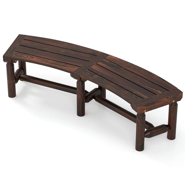 Bancă de grădină din lemn, design curbat, 139x36x41 cm