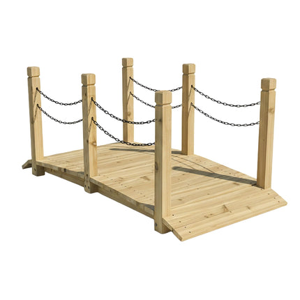 Pod de grădină din lemn cu balustradă din lanț, rezistent la intemperii