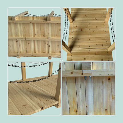 Pod de grădină din lemn cu balustradă din lanț, rezistent la intemperii