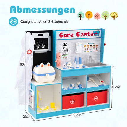 Set de joacă medical din lemn cu monitor de radiografie și EKG
