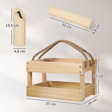 Set de joc Mölkky din lemn – 12 popice, 1 băț de aruncat, cutie