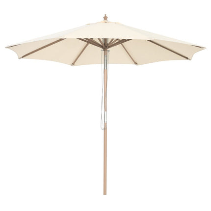 Umbrelă de terasă din lemn, 270 cm, înclinare reglabilă, bej