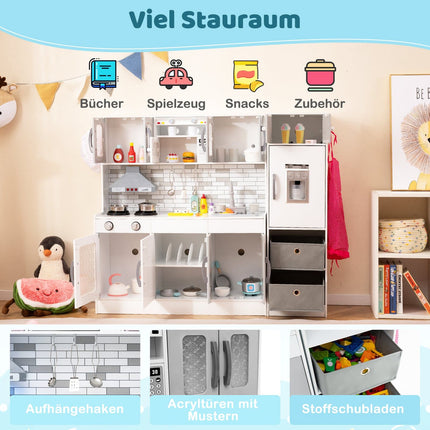 Set de bucătărie din lemn cu lumini și sunet, design modular
