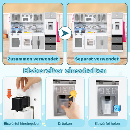 Set de bucătărie din lemn cu lumini și sunet, design modular