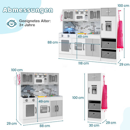 Set de bucătărie din lemn cu lumini și sunet, design modular