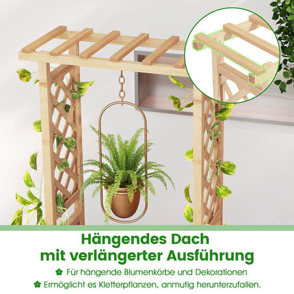 Jardinieră din lemn ridicată cu spalier și găuri de drenaj